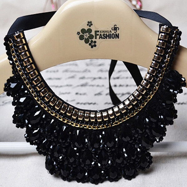 QueenLine Fashion Statement Choker Necklace Chain Neoglory Crystals Maxi Boho Chokers clavicle Meaeguet Large Pendant Necklace Jewelry