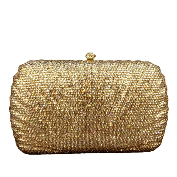 QueenLine Shell Pattern Crystal Clutch Evening Rhinestone Purses and Handbags