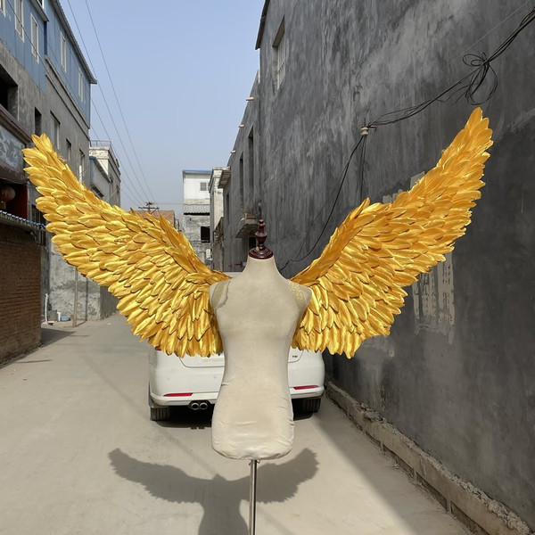 QueenLine Fashion props for wedding party Decoration Adults large Feather Angel wings Orange purple white black each wings 100cm