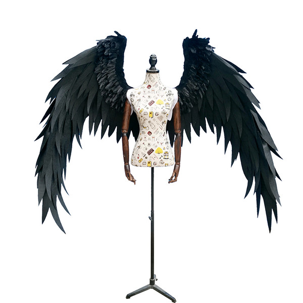 QueenLine High quality Black Devil angel wings creative Cosplay costume props Characteristic interior wall decoration Multicolor wings