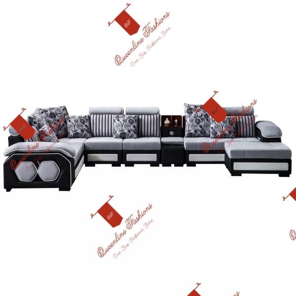 QueenLine Large Modern Sectional Couch, Modular Sofa Set with Ottoman, Size: 156"L x 94"D x 28"H