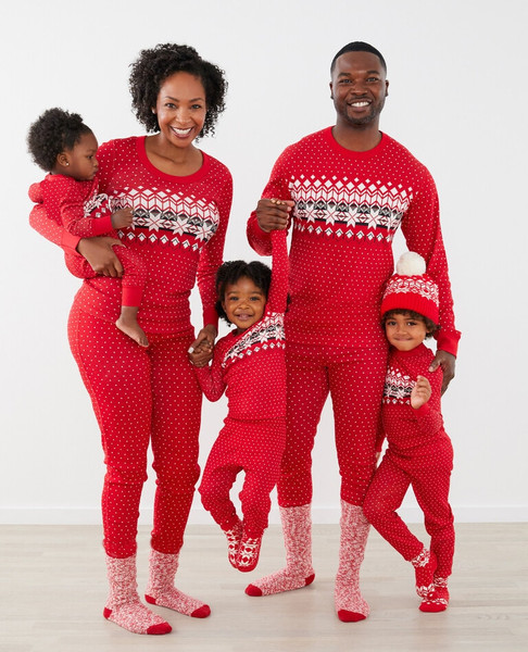 QueenLine New Year's Clothes Christmas Family Pyjama Outfits Parent-child Matching Pajamas Set Sleepwear Baby Romper Xmas Family Look