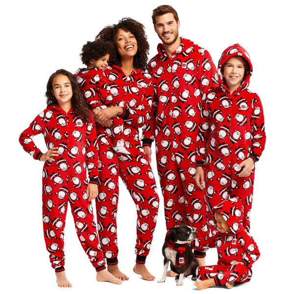 QueenLine Family Christmas Pajamas Set Jumpsuit Rompers Adults Kids Matching Clothes Overalls Family Look Xmas Gift Pyjamas Sleepwear
