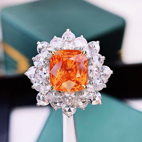 QueenLine GIA 5.10ct Fancy Yellow Diamonds Solid 18K Gold Female's Diamond Wedding Engagement Rings