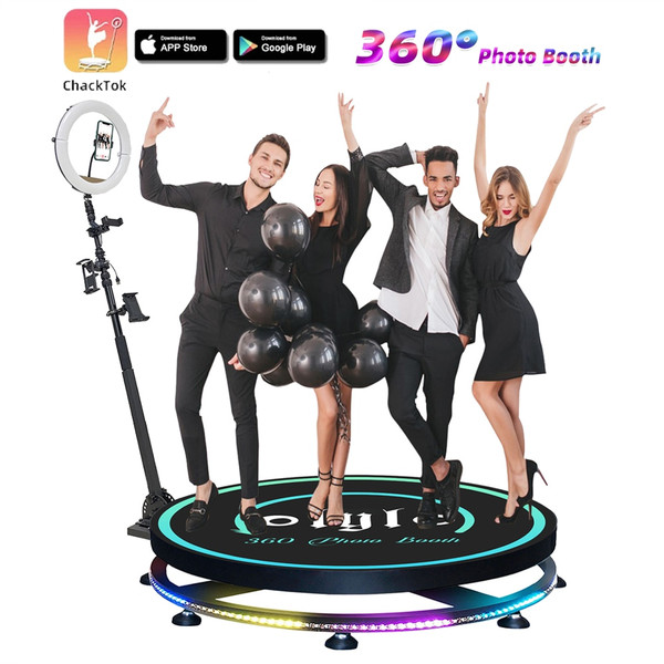 QueenLine 360 Photo Booth Automatic Business Video Spin Rotating Selfie Machine 57cm-115cm 1-7People 360 Photobooth Degrees