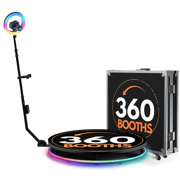 QueenLine 360 Photo Booth 100cm 115 cm 360 Photo Booth Rotating Machine For Picture Video Platform 360 Booth Photo Shoot