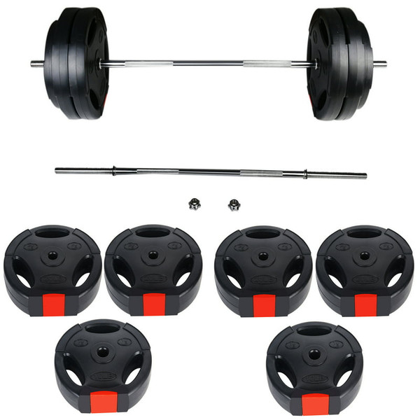 QueenLine Vinyl Standard 1-Inch Plate Weight Plate for Strength Training, Weightlifting and Crossfit, Pair or Set with Barbell