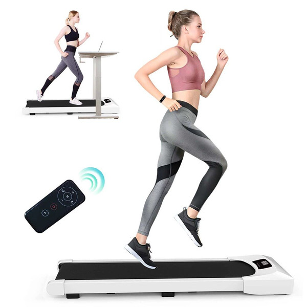 QueenLine Under Desk Treadmill, Slim Walking Pad 245 lb Capacity,4 mph Speed for Home Office Workout