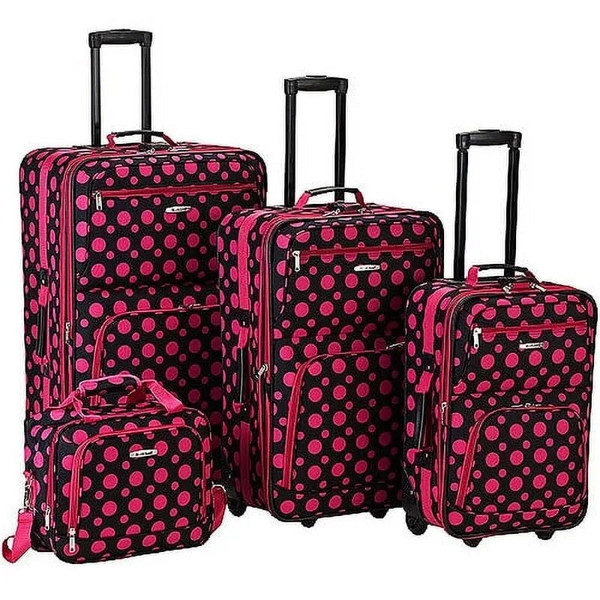 QueenLine Fashion Collection 4 Piece Softside Expandable Luggage Set