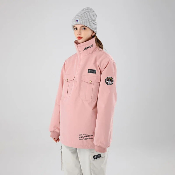 QueenLine Ski Women Windproof Waterproof Snowboarding Workwear Men Sports Thermal Skiing Suit Jackets 