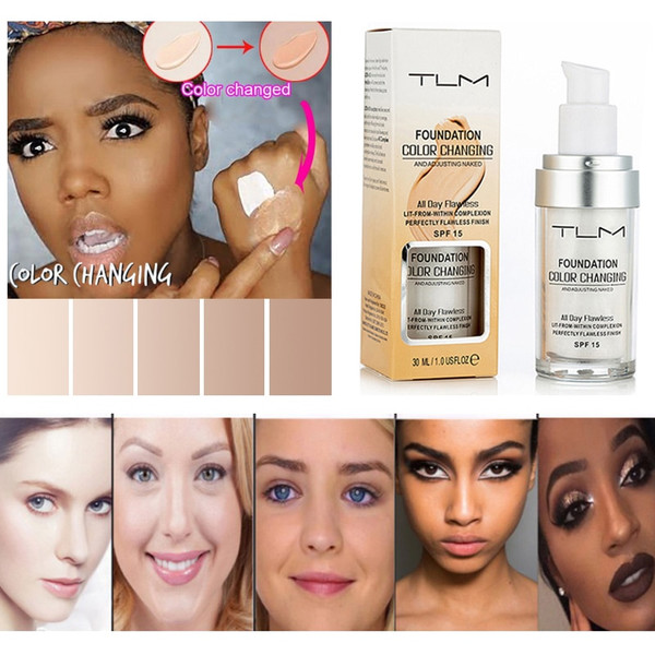 QueenLine Color Changing Liquid Foundation Make-Up Change To Your Skin Tone By Simply Blending Primer Makeup Base Maquiagem TSLM1