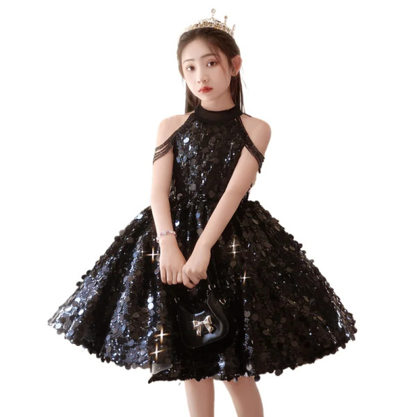 QueenLine Black light luxury niche high-end host princess children's runway piano girl dress