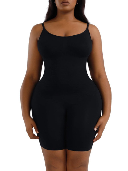 QueenLine Seamless Tummy Control Body Shaper Comfortable  Under Dress Thigh Slimmer Bodysuit Girdle Shapewear