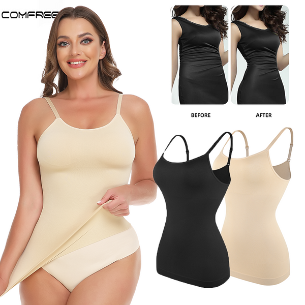 QueenLine Seamless Compression Waist Shaping Camisole Plus Size Slimming Tummy Control Breast Support Tanks Tops Bodyshaper