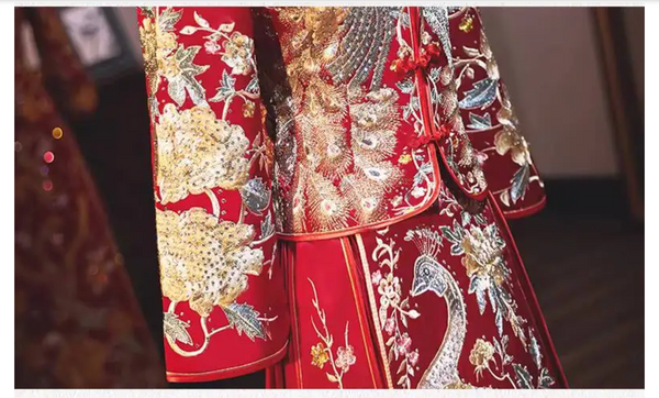 QueenLine Luxury Chinese Style Maternity Dragon And Phoenix Bridal Dress