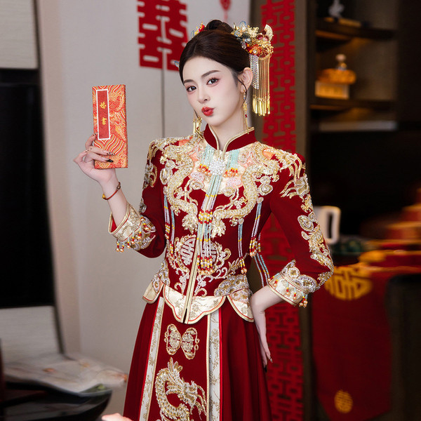QueenLine Luxurious Chinese Style Attire Bridal Dress