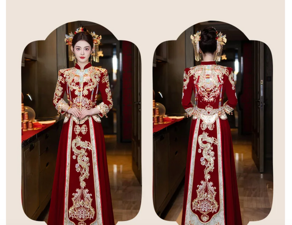 QueenLine Luxurious Chinese Style Attire Bridal Dress