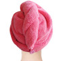 QueenLine  White Coral Velvet Dry Hair Bath Towel Microfiber Quick Drying Turban Super Absorbent Women Hair Cap Wrap with Button thicken