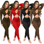 QueenLine 10pcs Wholesale Items In Bulk Jumpsuits for Women Hollow Out Sexy One Piece Outfits Night Club Wear Vintage K7898