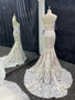 QueenLine 100% Real Image Mermaid Wedding Dresses Full Lace Beach Wedding Gowns Spaghetti Straps Robe De Mariée Custom Made