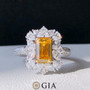 QueenLine GIA 1.10ct Fancy Intense Orange Yellow Diamonds Solid 18K Gold Wedding Engagement Female Rings