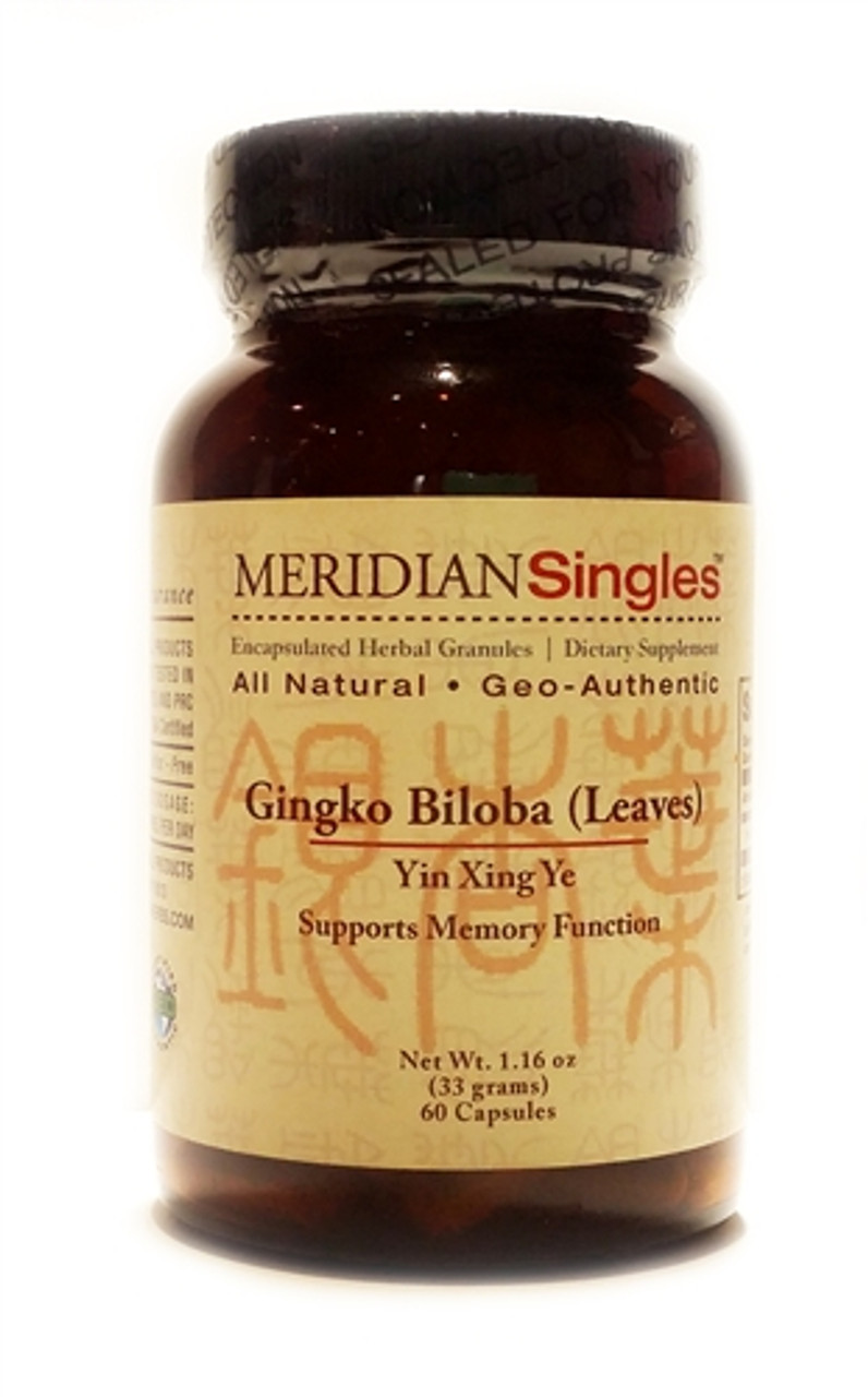 Alternatief voorstel motief iets Meridian Singles Yin Xing Ye - Gingko Biloba (60 Caps) | MERIDIAN SINGLES -  Kamwo Meridian Herbs, Remedies, and Traditional Chinese Medicine