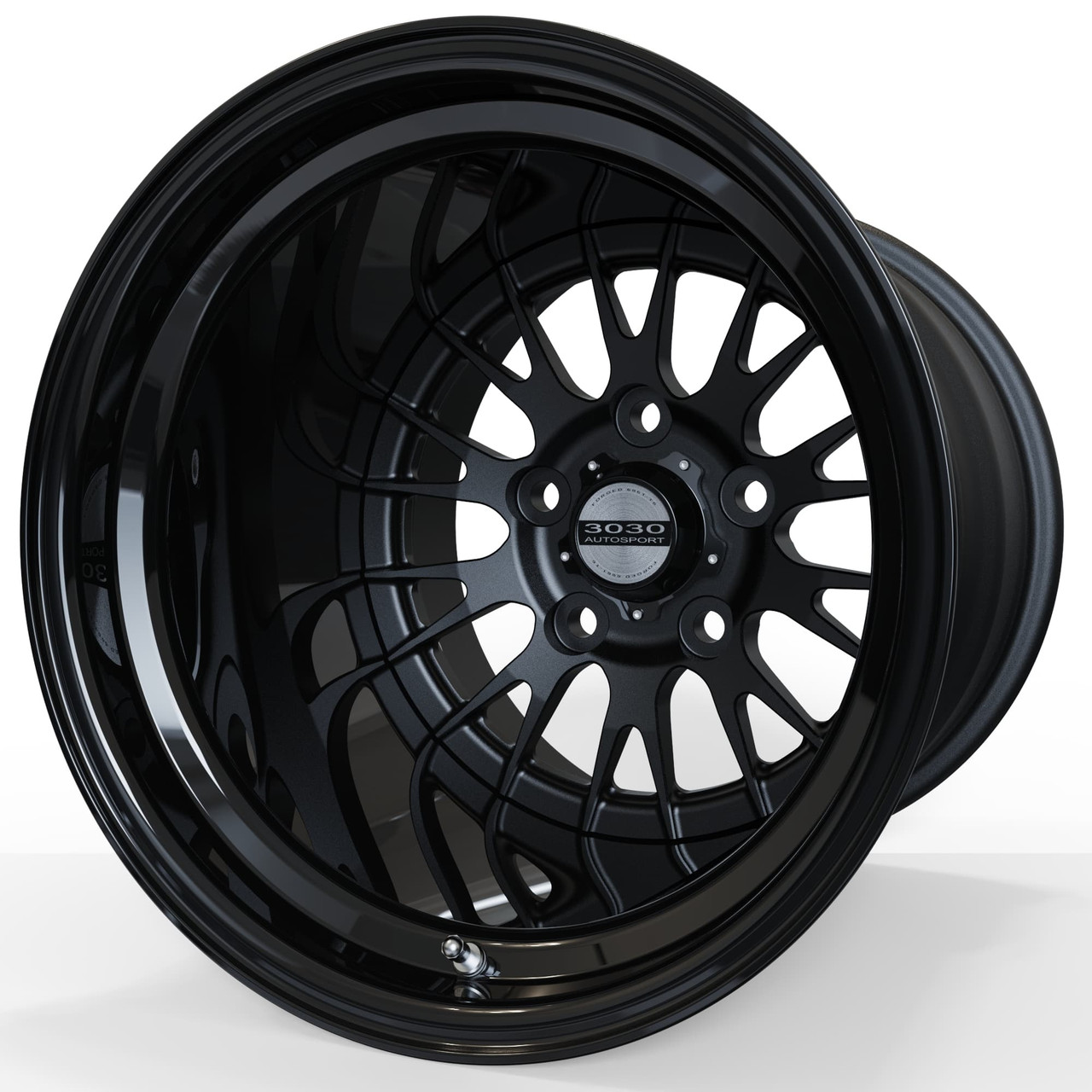 Legend ES - Street & Strip Forged Drag Racing Wheel Black Matte _Black Gloss