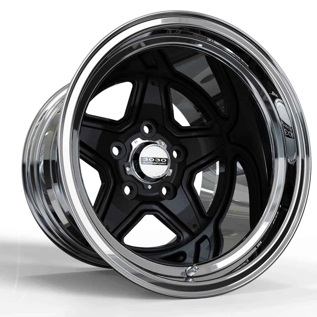 Drag Ops Series: 1320 15" Forged Drag Racing Wheel Jet Black-Polished