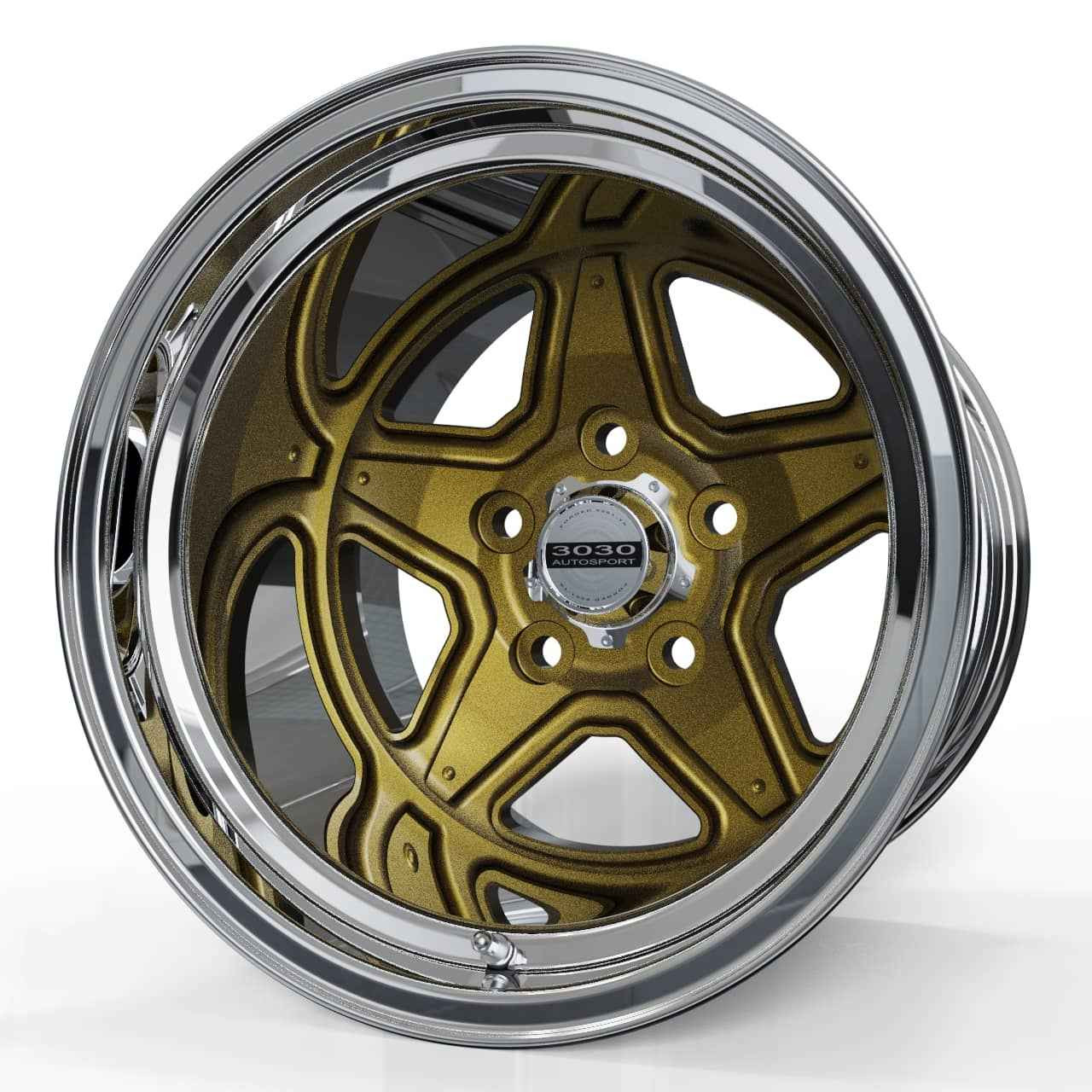Drag Ops Series: 1320 15" Forged Drag Racing Wheel Medium Bronze-Polished