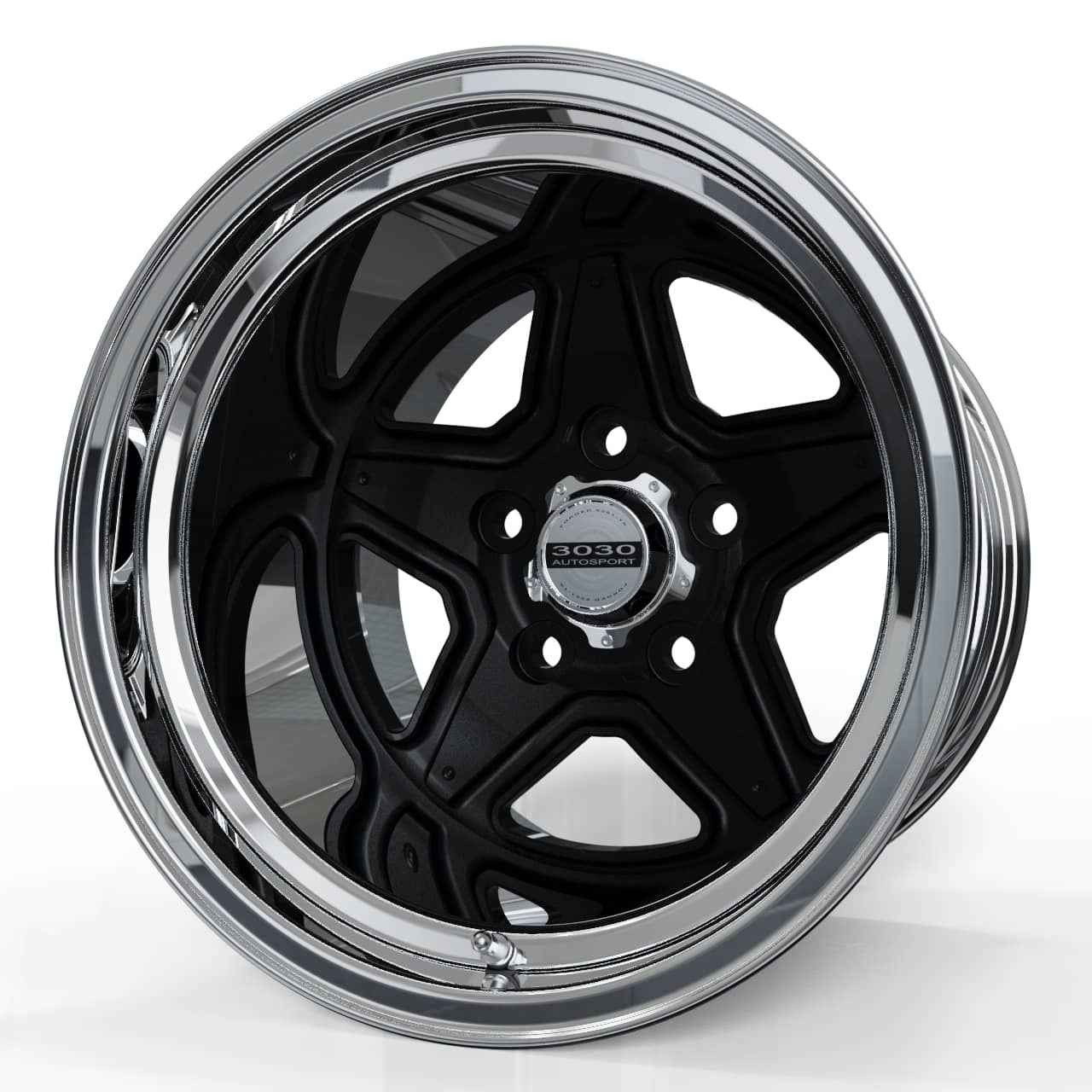 Drag Ops Series: 1320 15" Forged Drag Racing Wheel Jet Black-Polished