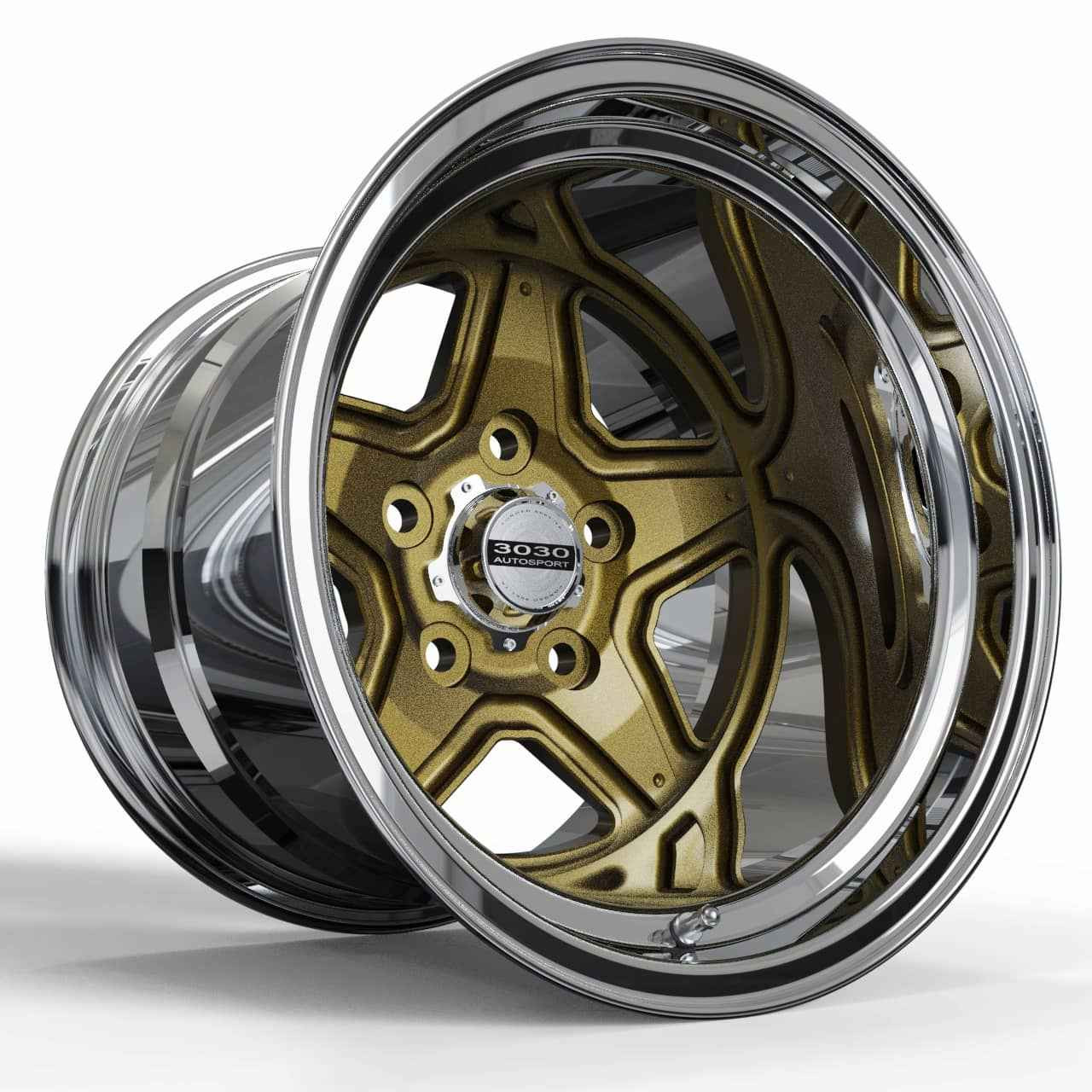 Drag Ops Series: 1320 15" Forged Drag Racing Wheel Medium Bronze-Polished