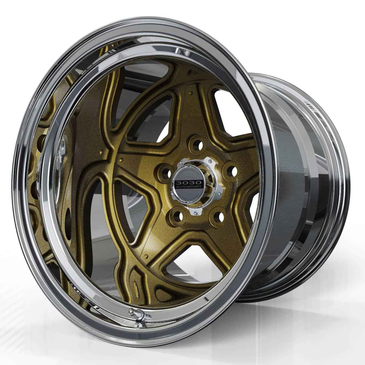 Drag Ops Series: 1320 15" Forged Drag Racing Wheel Medium Bronze-Polished