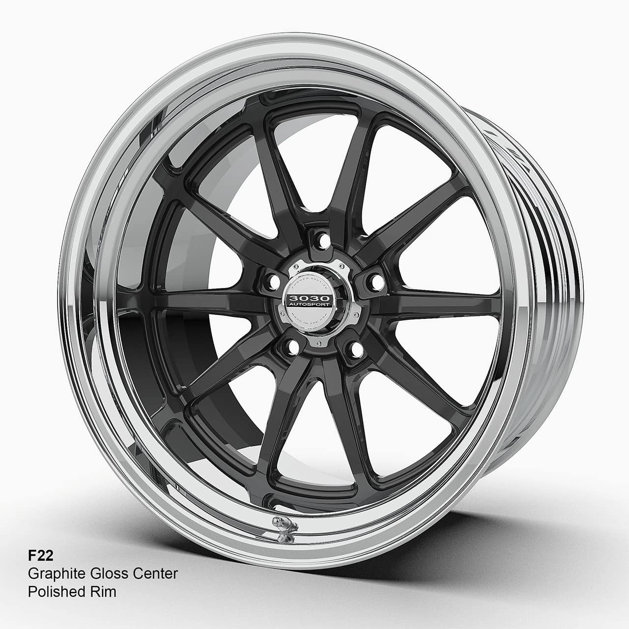 Direct-Fit Chevelle Wheels | 3030 Autosport | F22 - Graphite Gloss