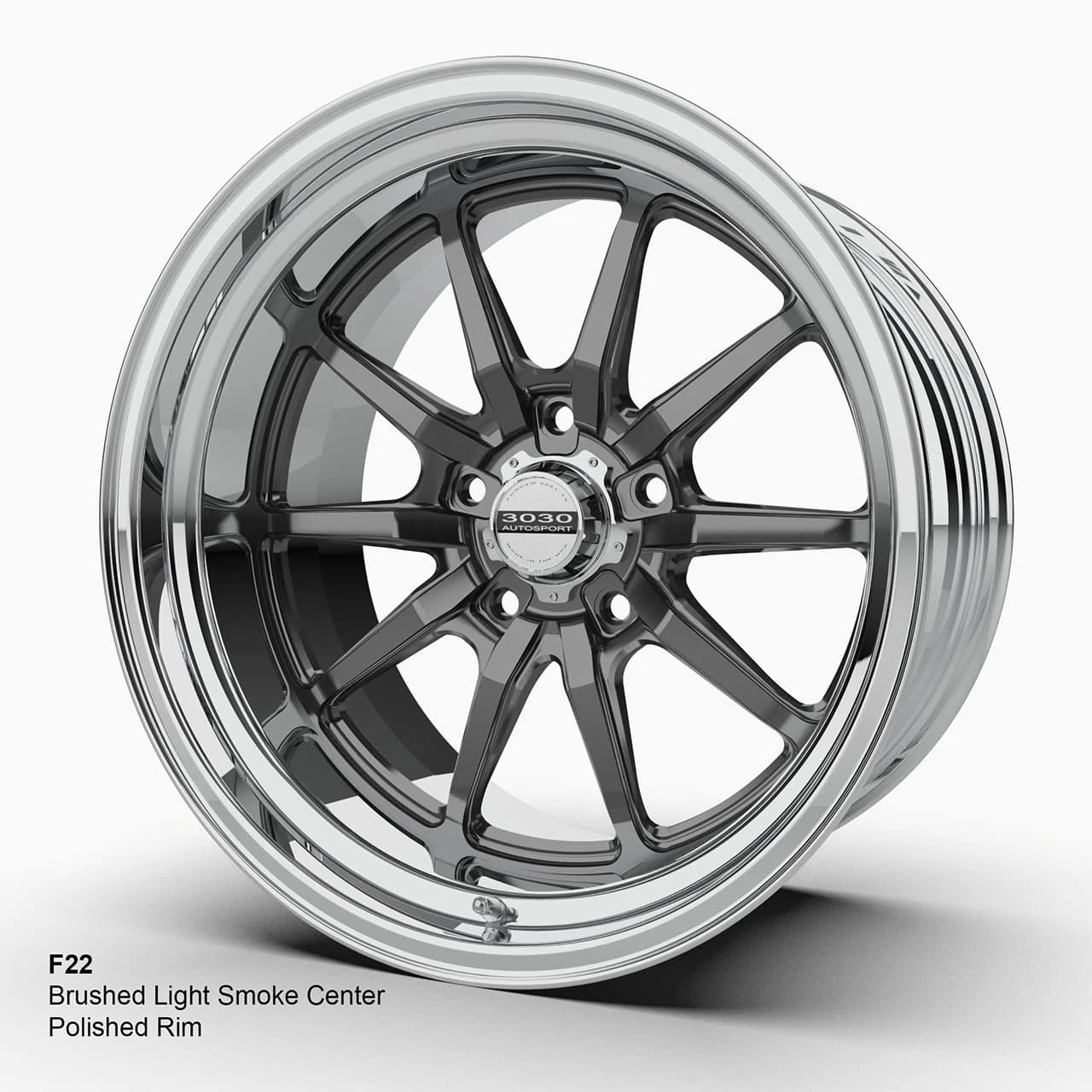 Direct-Fit Chevelle Wheels | 3030 Autosport | F22 - Brushed Light Smoke