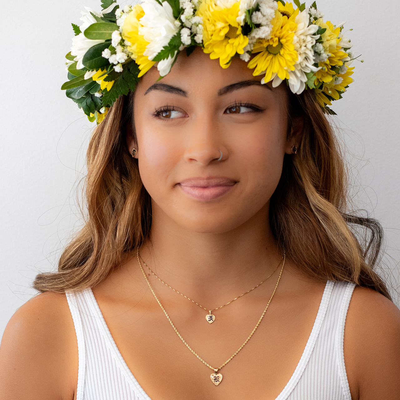 Large Filigree Hawaiian Heart Pendant w/Flowers
