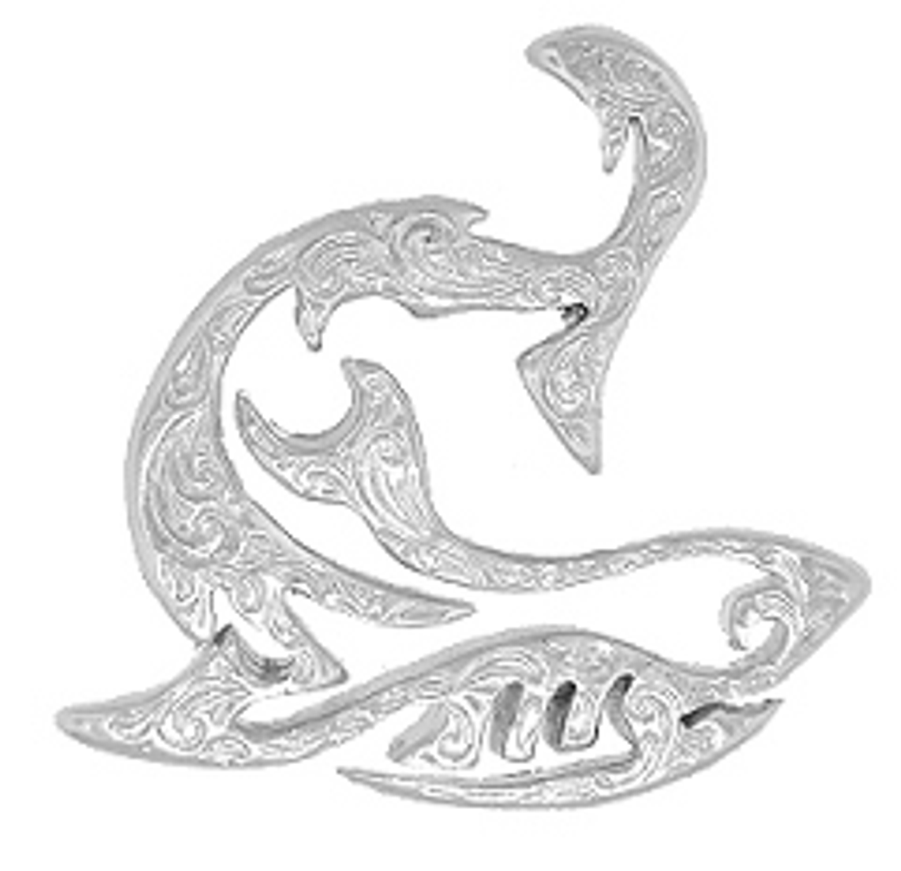 Sterling Silver Hawaiian Pendant - Kuualoha Shark