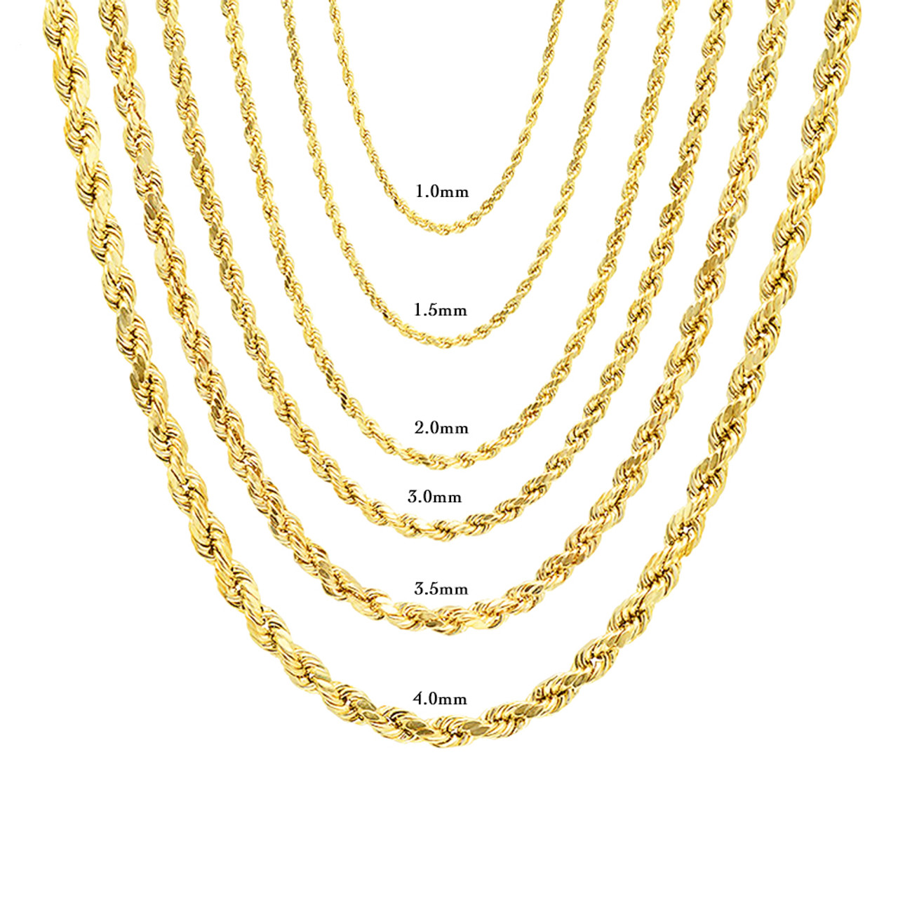 14K Diamond Cut Rope Chain| Royal 