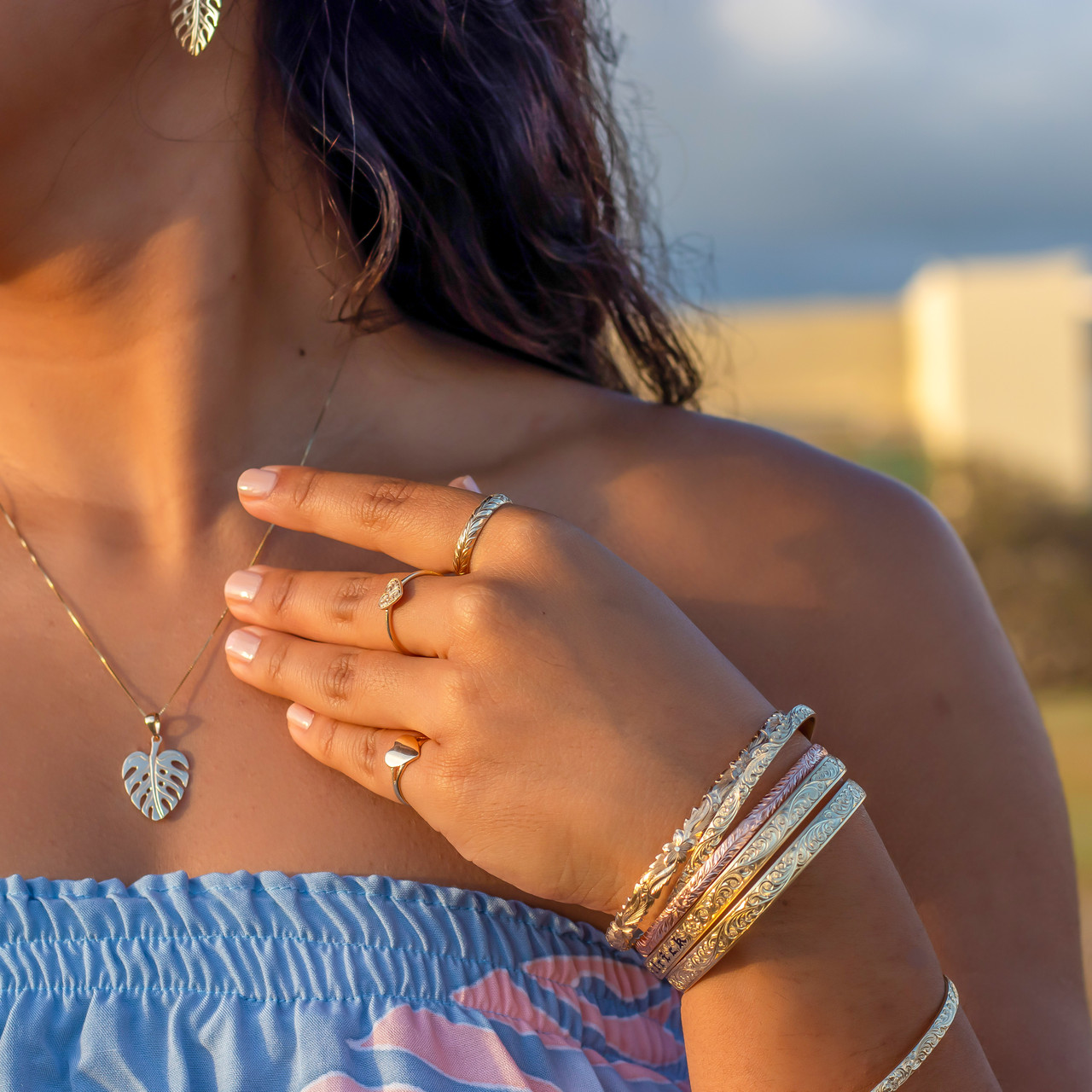 Waikiki Hibiscus Enamel Bangle Bracelet