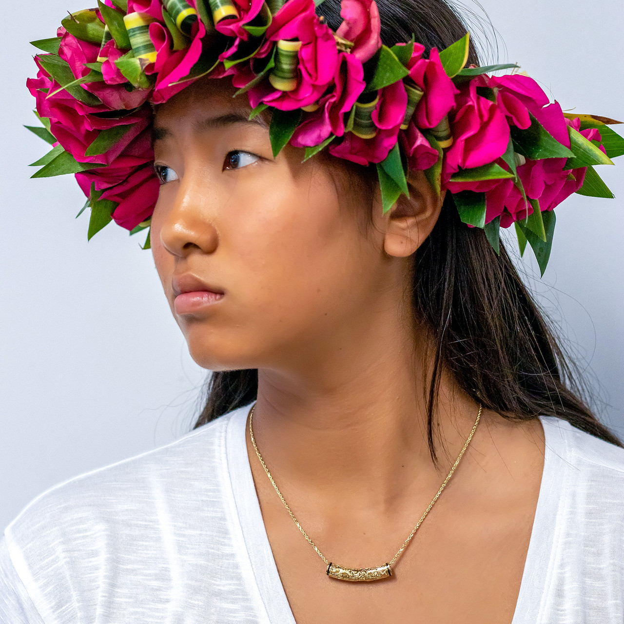 14K Hawaiian Heritage Pendant - Square 15mm | Royal Hawaiian