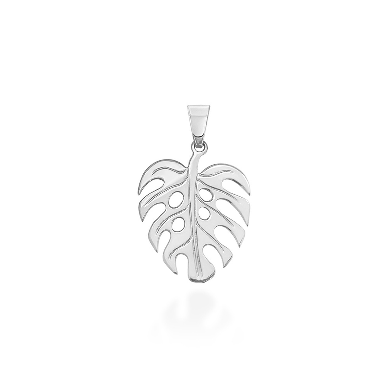 Silver Leaf Necklace / Small Realistic Silver Leaf Pendant on a