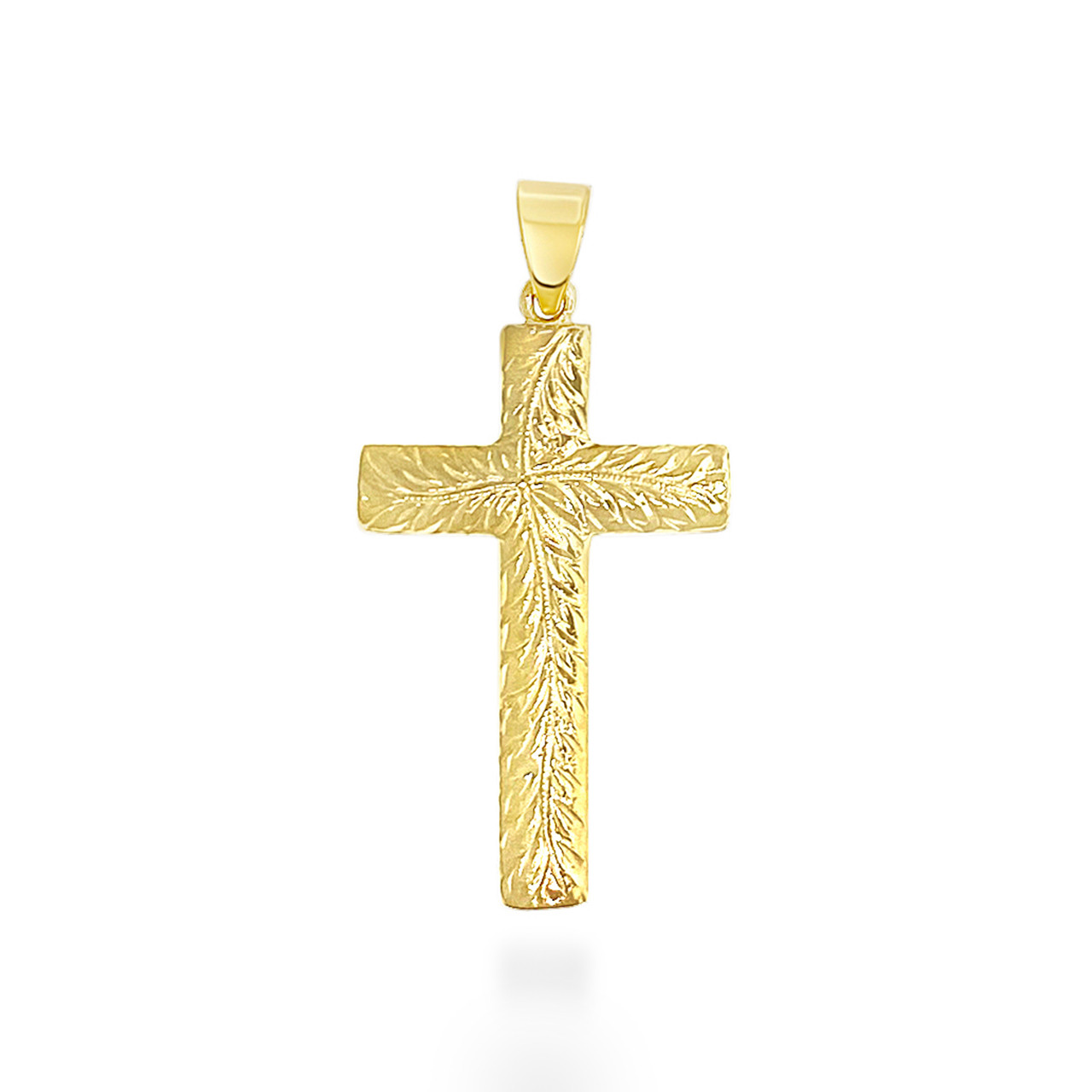 14K Hawaiian Cross Pendant - Maile Lrg | Royal Hawaiian Heritage
