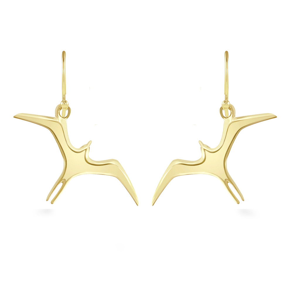 14K Hawaiian 'Iwa Earrings | Royal Hawaiian Heritage Jewelry
