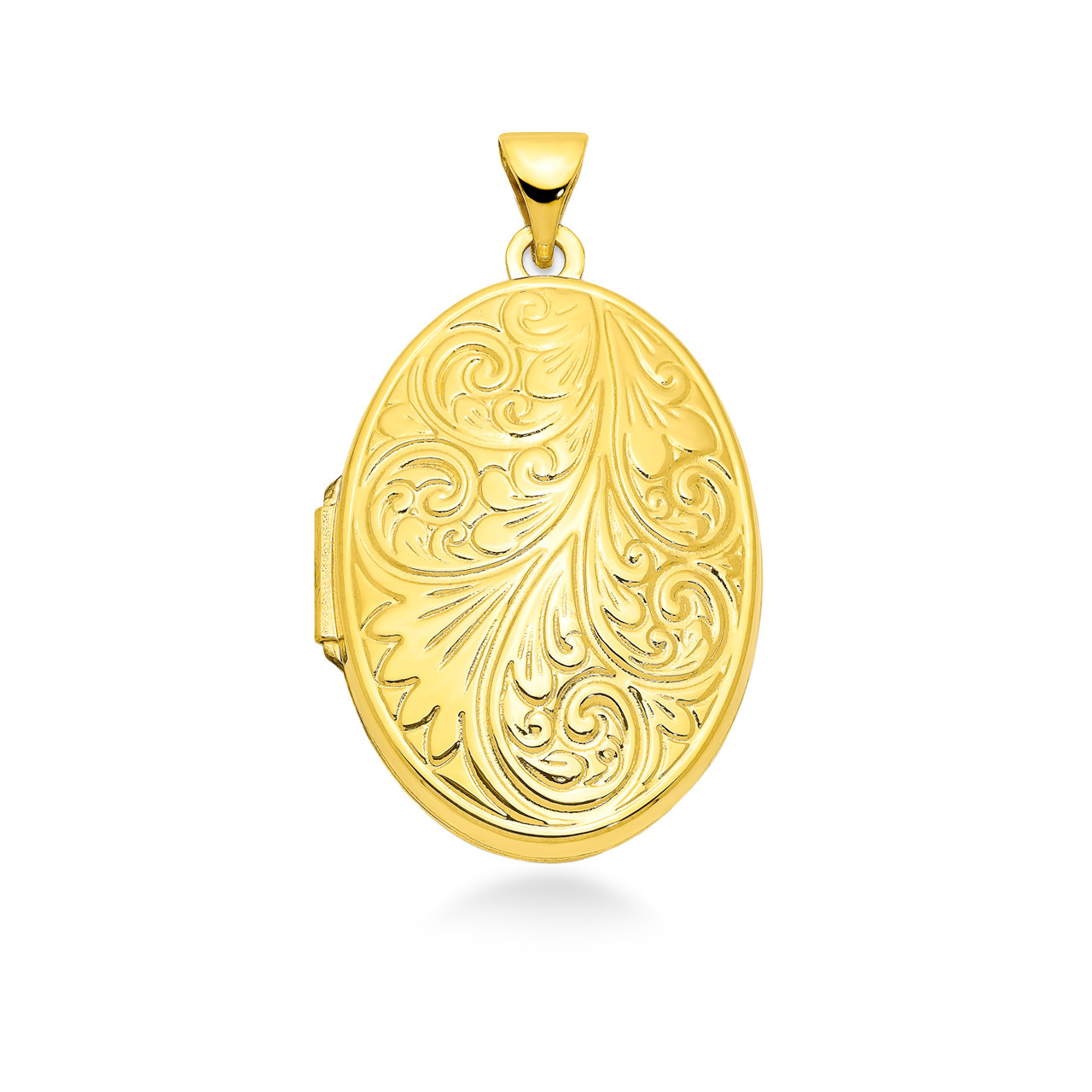 GURHAN Locket Gold Oval Pendant Necklace, 15x13mm Stone, with Opal and