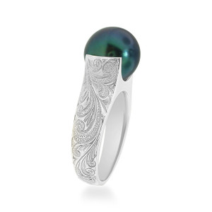 Sterling Silver Tahitian Pearl Ring - Makuahine