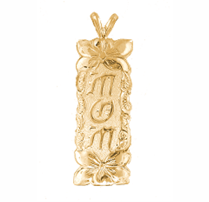 14K Hawaiian Mom Vertical Scalloped Pendant 14K Hawaiian Mom Vertical Scalloped Pendant