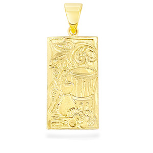 14K Hawaiian Pendant Hula Kahiko 