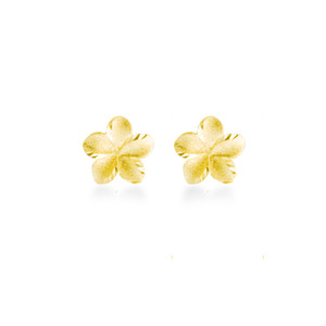 14K Plumeria Earrings - Icicle 8mm