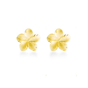14K Plumeria Earrings - Icicle 10mm