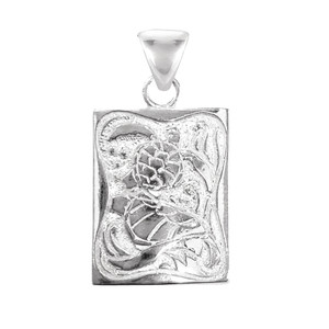 Sterling Silver Hawaiian Pendant - Playful Turtle Sterling Silver Hawaiian Pendant - Playful Turtle