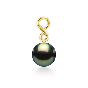 14K Tahitian Pearl Pendant - Infinity